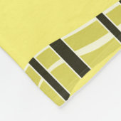 Abstract modern gestreept geel zwart dec fleece deken (Hoek)