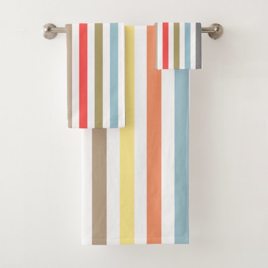 Abstract modern gestript gestreepte koraal o bad handdoek (Insitu)
