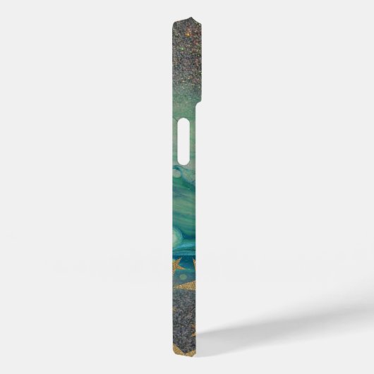 Abstract modern glitter vloeibaar Initiaal Case-Mate iPhone Case (Achterkant / Rechts)