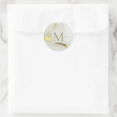 Abstract modern Gold Ink Monogram Ronde Sticker (Tas)