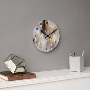 Abstract, modern Gold Pink Ronde Klok