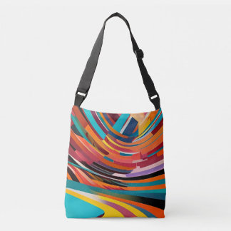 Abstract modern kleurrijk, helder patroongebold st crossbody tas