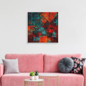 Abstract Modern Kleurrijk Koel Artistiek Patroon Canvas Afdruk (Insitu (Woonkamer))