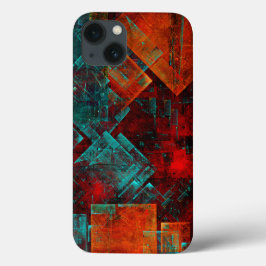 Abstract Modern Kleurrijk Koel Artistiek Patroon iPhone 13 Hoesje
