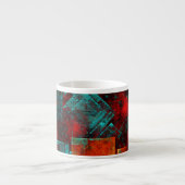 Abstract Modern Kleurrijk Koel Artistiek Patroon Espresso Kop (Voorkant)