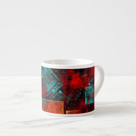 Abstract Modern Kleurrijk Koel Artistiek Patroon Espresso Kop (Voorkant rechts)