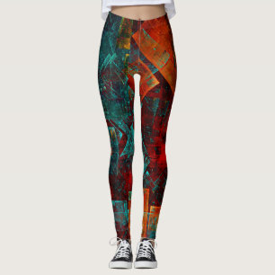 Abstract Modern Kleurrijk Koel Artistiek Patroon Leggings