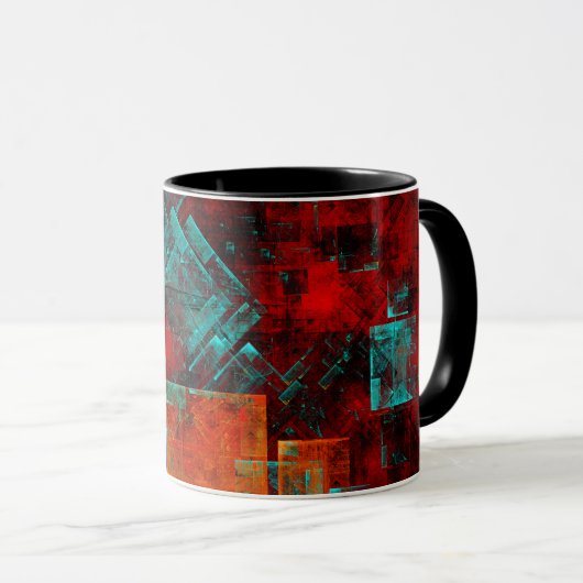 Abstract Modern Kleurrijk Koel Artistiek Patroon Mok (Voorkant rechts)