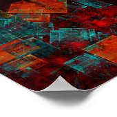 Abstract Modern Kleurrijk Koel Artistiek Patroon Poster (Hoek)