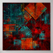 Abstract Modern Kleurrijk Koel Artistiek Patroon Poster (Voorkant)