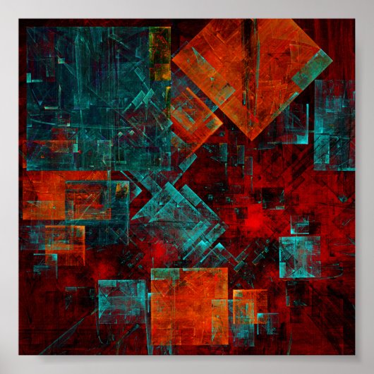 Abstract Modern Kleurrijk Koel Artistiek Patroon Poster (Voorkant)