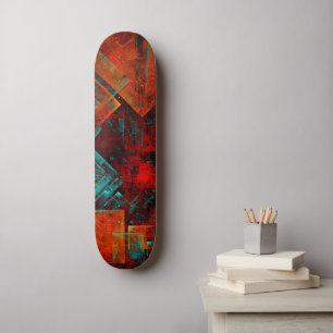 Abstract Modern Kleurrijk Koel Artistiek Patroon Skateboard