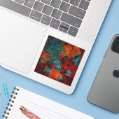Abstract Modern Kleurrijk Koel Artistiek Patroon Sticker (Laptop met iPhone)
