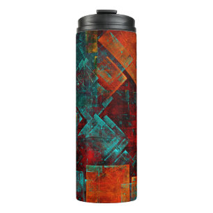 Abstract Modern Kleurrijk Koel Artistiek Patroon Thermosbeker