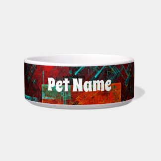 Abstract Modern Kleurrijk Koel Artistiek Patroon Voerbakje