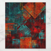 Abstract Modern Kleurrijk Koel Artistiek Patroon Wijn Etiket (Enkel label)