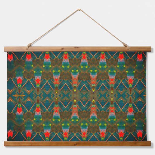 Abstract modern kleurrijk patroon hangend wandkleed (Voorkant)