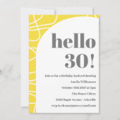 Abstract Modern Line Art Geel Verjaardagsfeest Kaart (Voorkant)