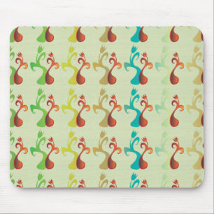 Abstract modern meerkleurig tulp bloempatroon muismat