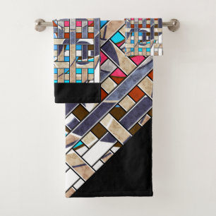 Abstract modern minimalistic kunstlandschap bad handdoek