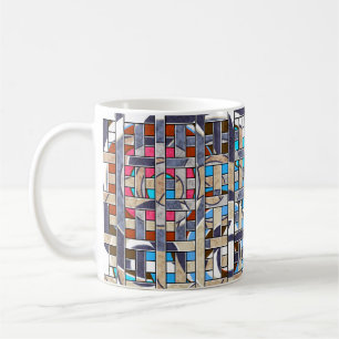 Abstract modern minimalistisch kunstlandschap koffiemok