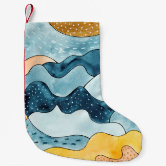 Abstract modern minimalistisch landschap met goude kleine kerstsok