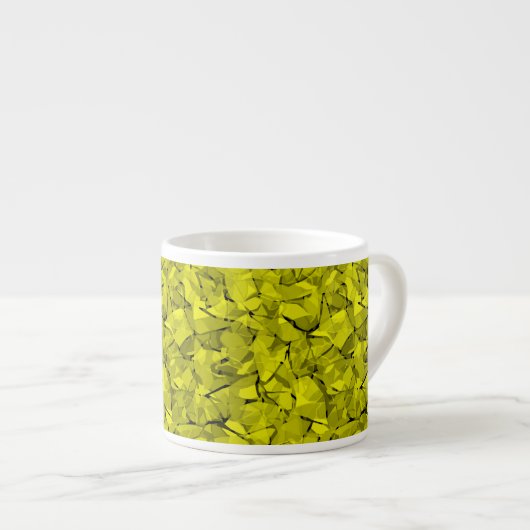 Abstract modern mosaic crystal tile pattern print espresso kop (Voorkant rechts)