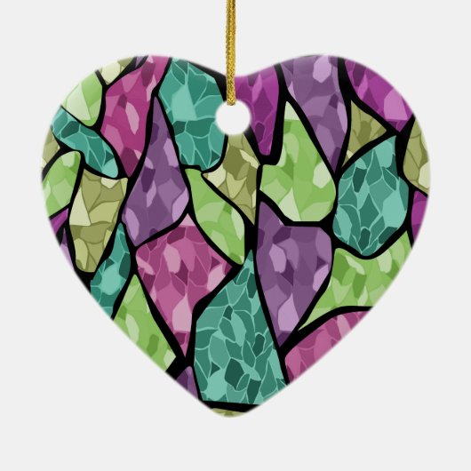 Abstract modern mozaïektegelpatroon van glas helde keramisch ornament (Achterkant)