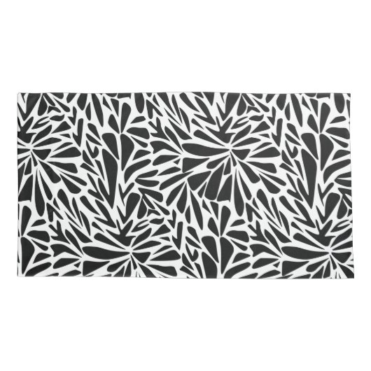 Abstract modern naadloos zwart-wit kussensloop (Achterkant-Links)