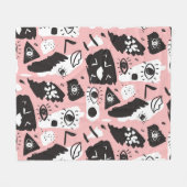 Abstract modern Oogbeeld- en lipenpatroon Fleece Deken (Voorkant (Horizontaal))