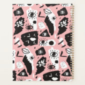 Abstract modern Oogbeeld- en lipenpatroon Planner (Achterkant)