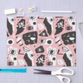 Abstract modern Oogbeeld- en lipenpatroon Tissuepapier (Craft)