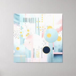 Abstract modern pastel geomatrisch patroon canvas afdruk