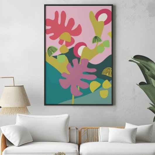 Abstract modern poster van de roze landschapsarchi