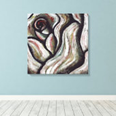 Abstract Modern Rood Zwart Roos Flower Art Paintin Canvas Afdruk (Insitu (Houten vloer))