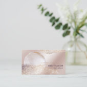 abstract modern roos goudblush roze visitekaartje (Staand voorkant)