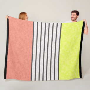 Abstract modern roze het limoen groen wit van het fleece deken