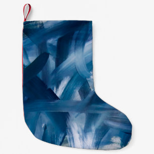Abstract modern schilderlandschap. Blauwe nachtkun Kleine Kerstsok