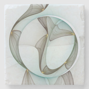 Abstract modern turquoise bruin gouden elegant stenen onderzetter