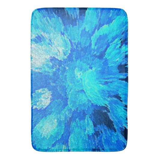 Abstract, modern, turquoise mozaïek badmat (Voorkant Verticaal)