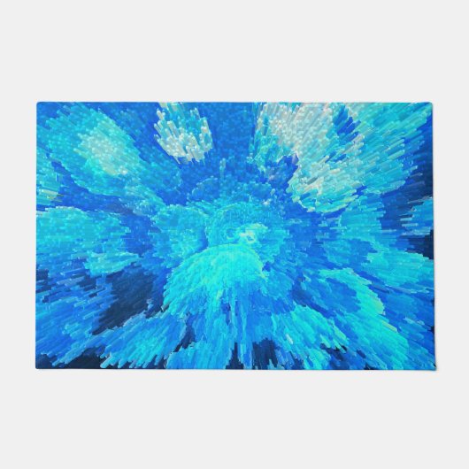 Abstract, modern, turquoise mozaïek deurmat (Voorkant)