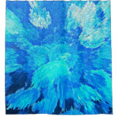 Abstract, modern, turquoise mozaïek douchegordijn (Voorkant)