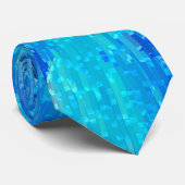 Abstract, modern, turquoise mozaïek stropdas (Opgerold)