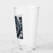 Abstract Modern Wervelend Groen, Zilver en Zwart Glas (Links)