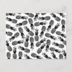 Abstract modern zwart-wit anananassepatroon briefkaart