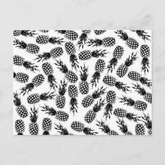 Abstract modern zwart-wit anananassepatroon briefkaart