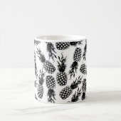 Abstract modern zwart-wit anananassepatroon koffiemok (Center)