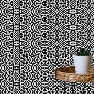 Abstract modern zwart-wit geometrisch patroon behang