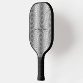 Abstract modern zwart-wit moiré-effect strepen pickleball paddle (Links)
