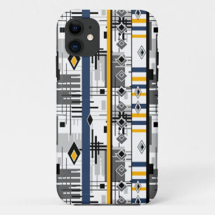 Abstract, modern zwart wit ornament geo iPhone 11 hoesje